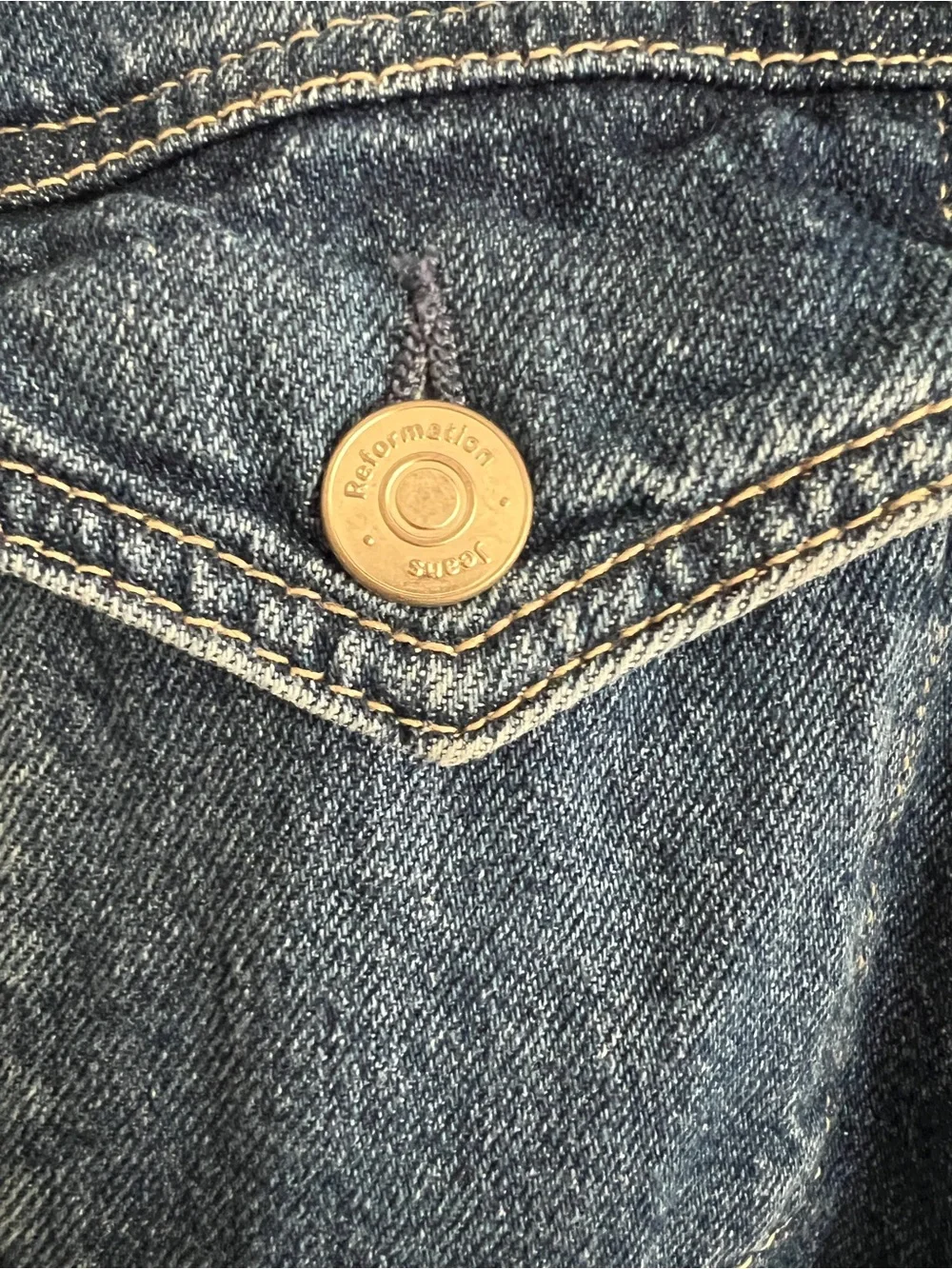 Reformation Harlee Denim Mini Dress - Size 4 - Picture 5 of 7